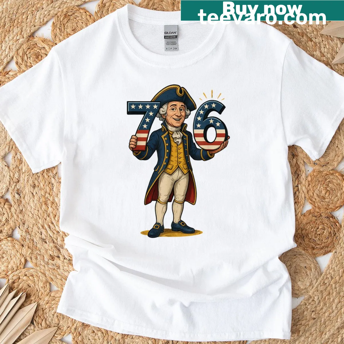 Teacher-themed t-shirt featuring George Washington and educational references — on a men's t-shirt