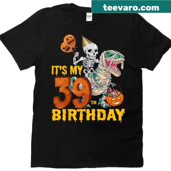 Funny skeleton riding T-Rex mummy graphic t-shirt