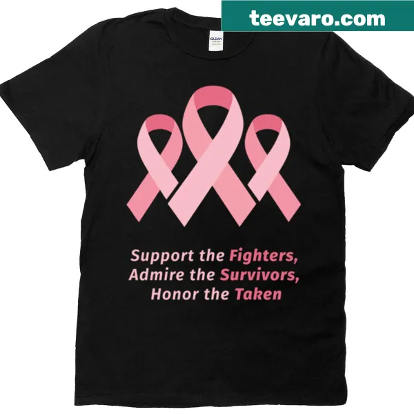 Breast cancer awareness T-shirt with supportive messaging