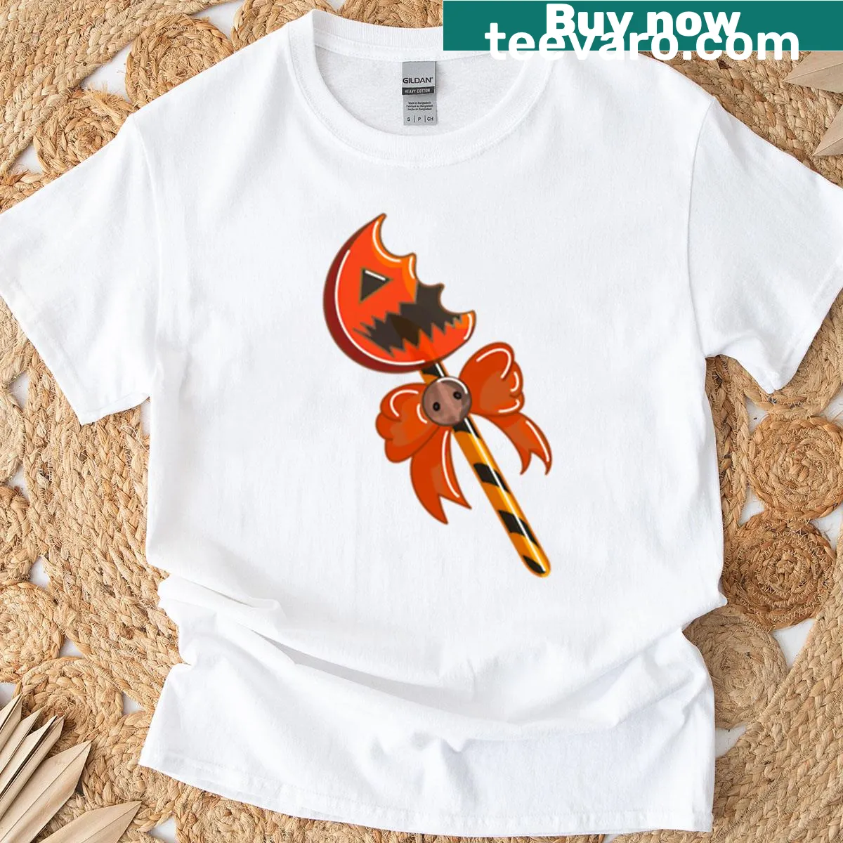 Cartoon lollipop design with the text 'Sweet Screams' on t-shirt — on a men's t-shirt