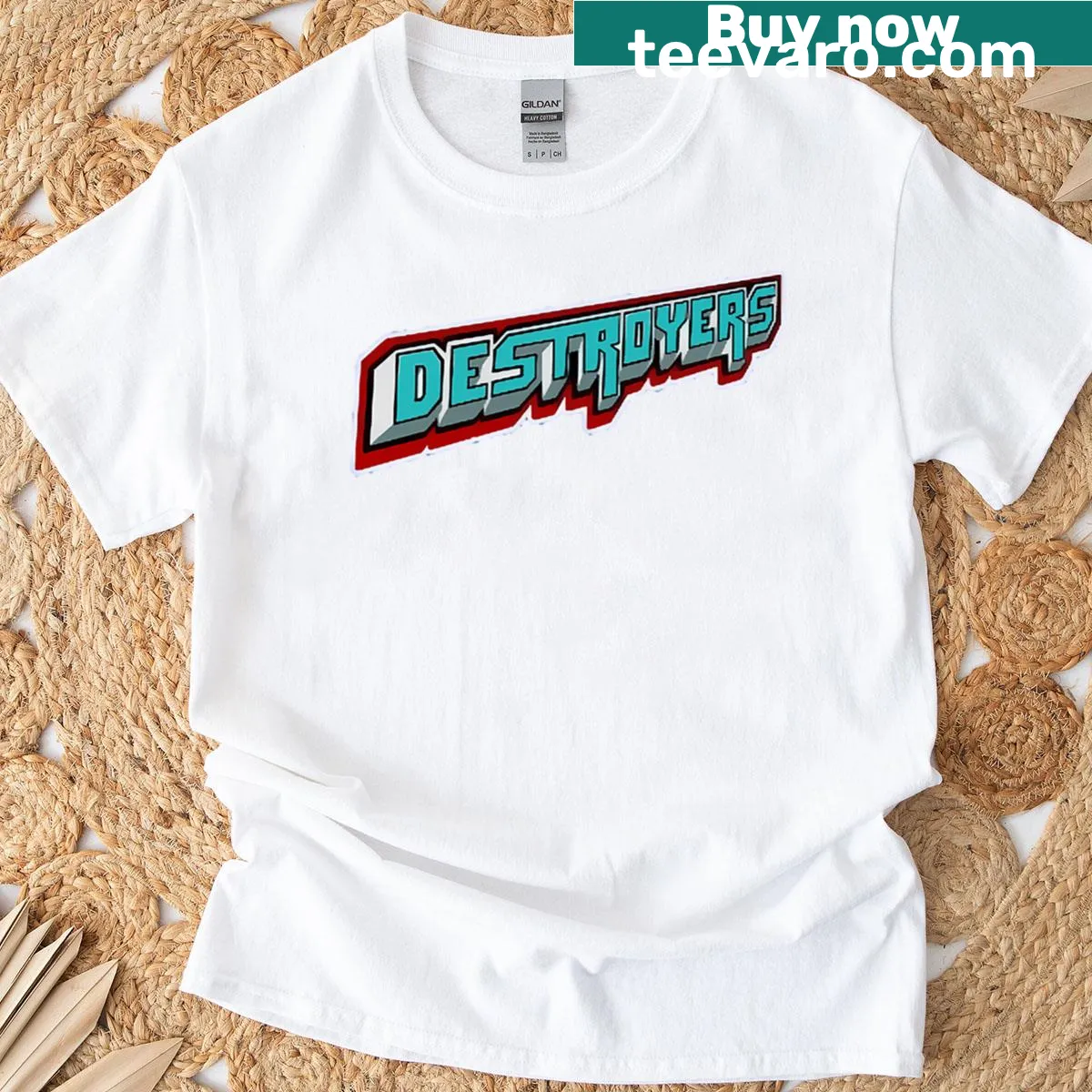 T-shirt displaying The Destroyers logo in a bold design — on a men's t-shirt
