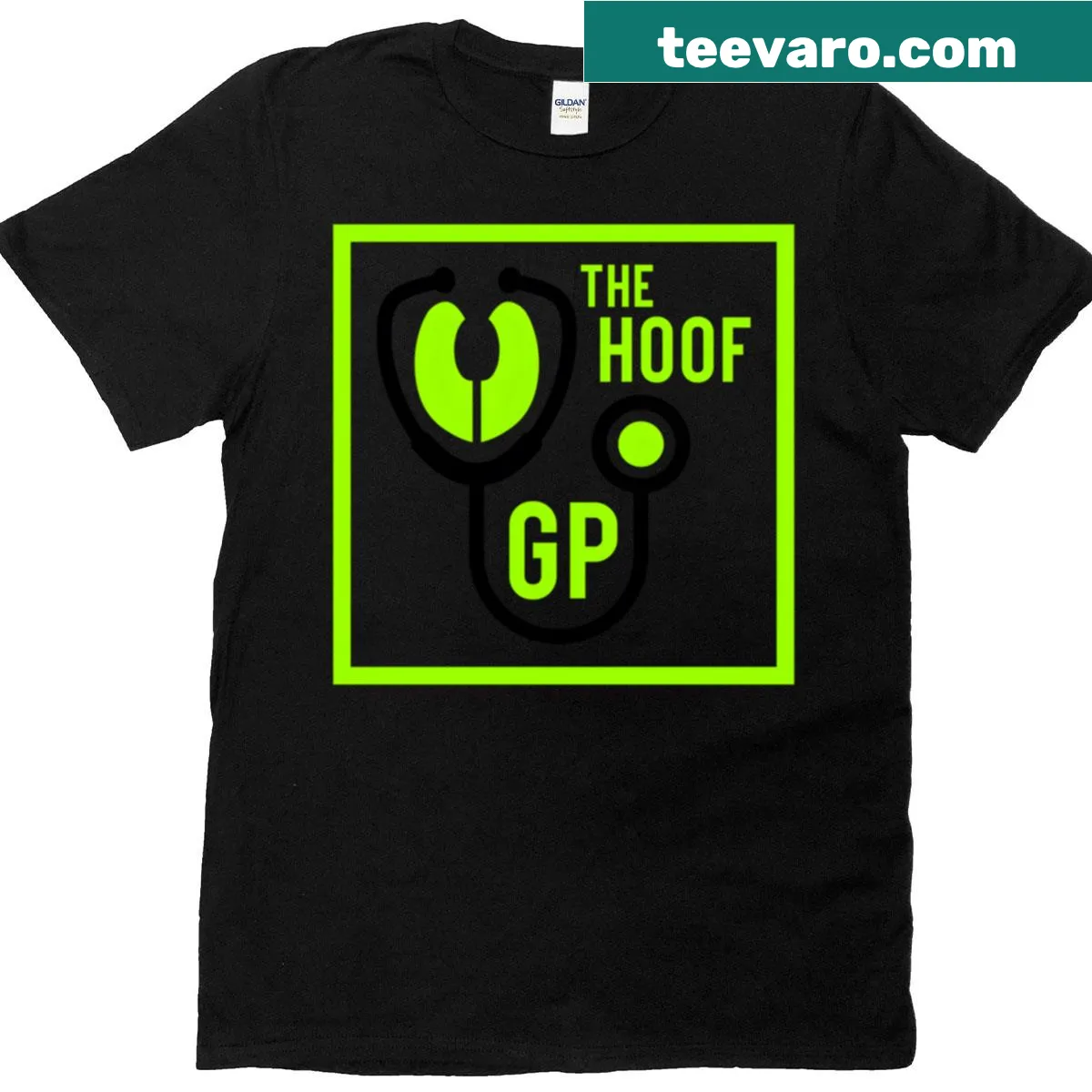 Hoof Gp square logo T-shirt with a bold design — on a men's t-shirt