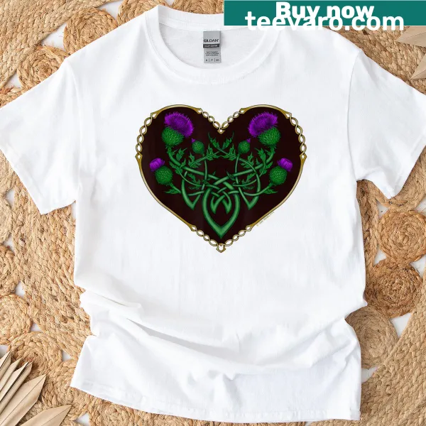 Illustrated thistle design on t-shirt