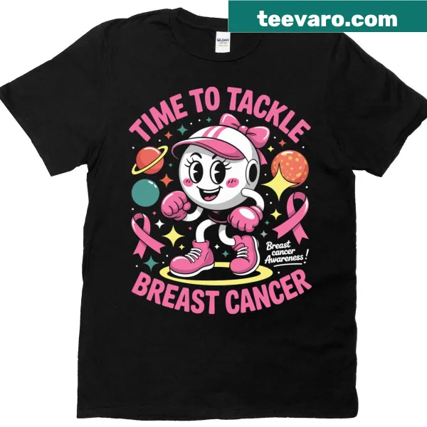 Pink ribbon design for breast cancer awareness on t-shirt