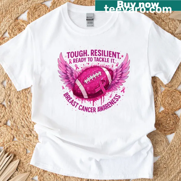 Bold typography T-shirt promoting breast cancer awareness