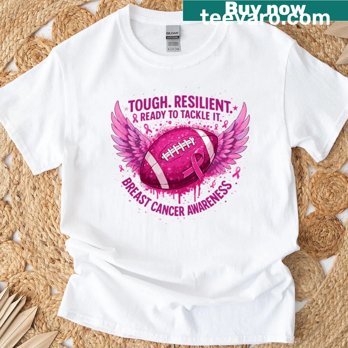 Bold typography T-shirt promoting breast cancer awareness — on a men's t-shirt