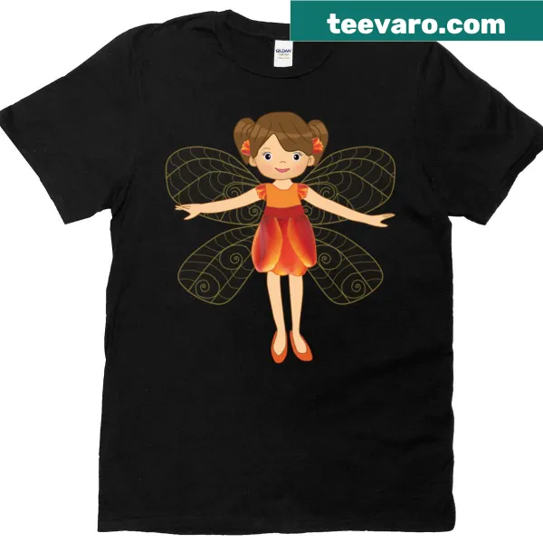 Illustrated T-shirt featuring cheerful tulips in orange