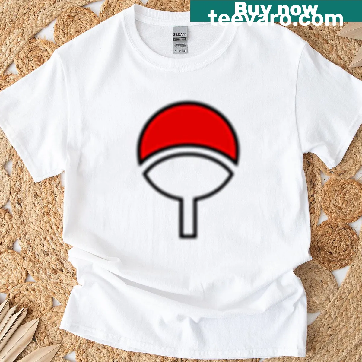 Uchicha Clan logo on a premium t-shirt — on a men's t-shirt