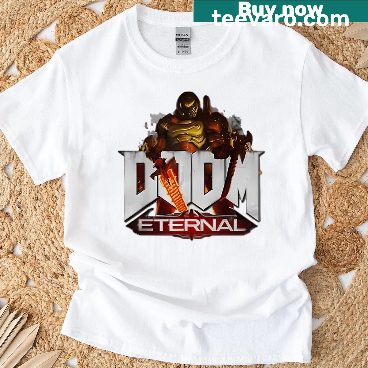 Vintage-style T-shirt featuring a demon slayer graphic for gamers — on a men's t-shirt