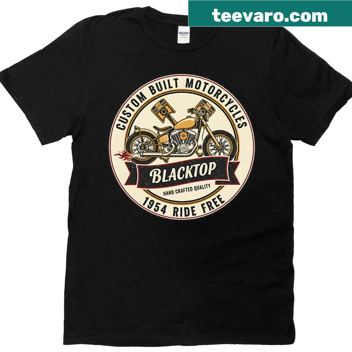 Vintage motorcycle emblem graphic t-shirt for bike lovers — on a men's t-shirt