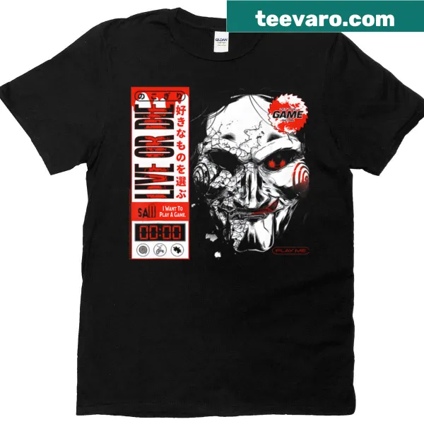 Vintage horror movie logo T-shirt featuring iconic characters and spooky graphics