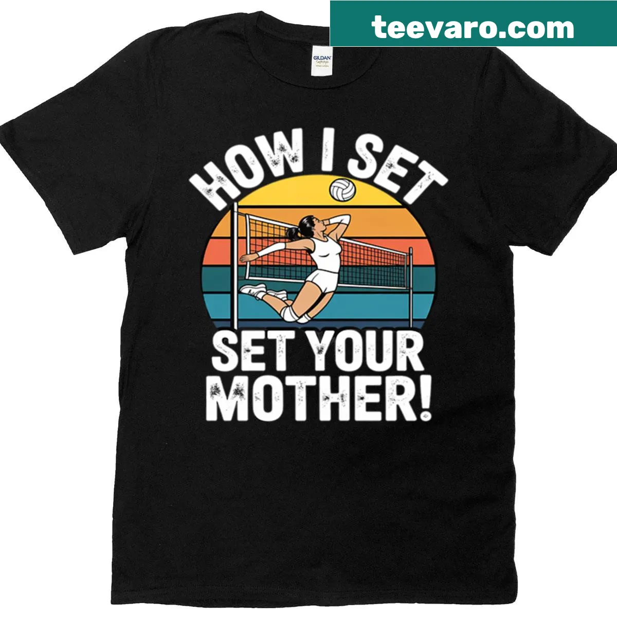Funny humor T-shirt with a volleyball-themed phrase — on a men's t-shirt