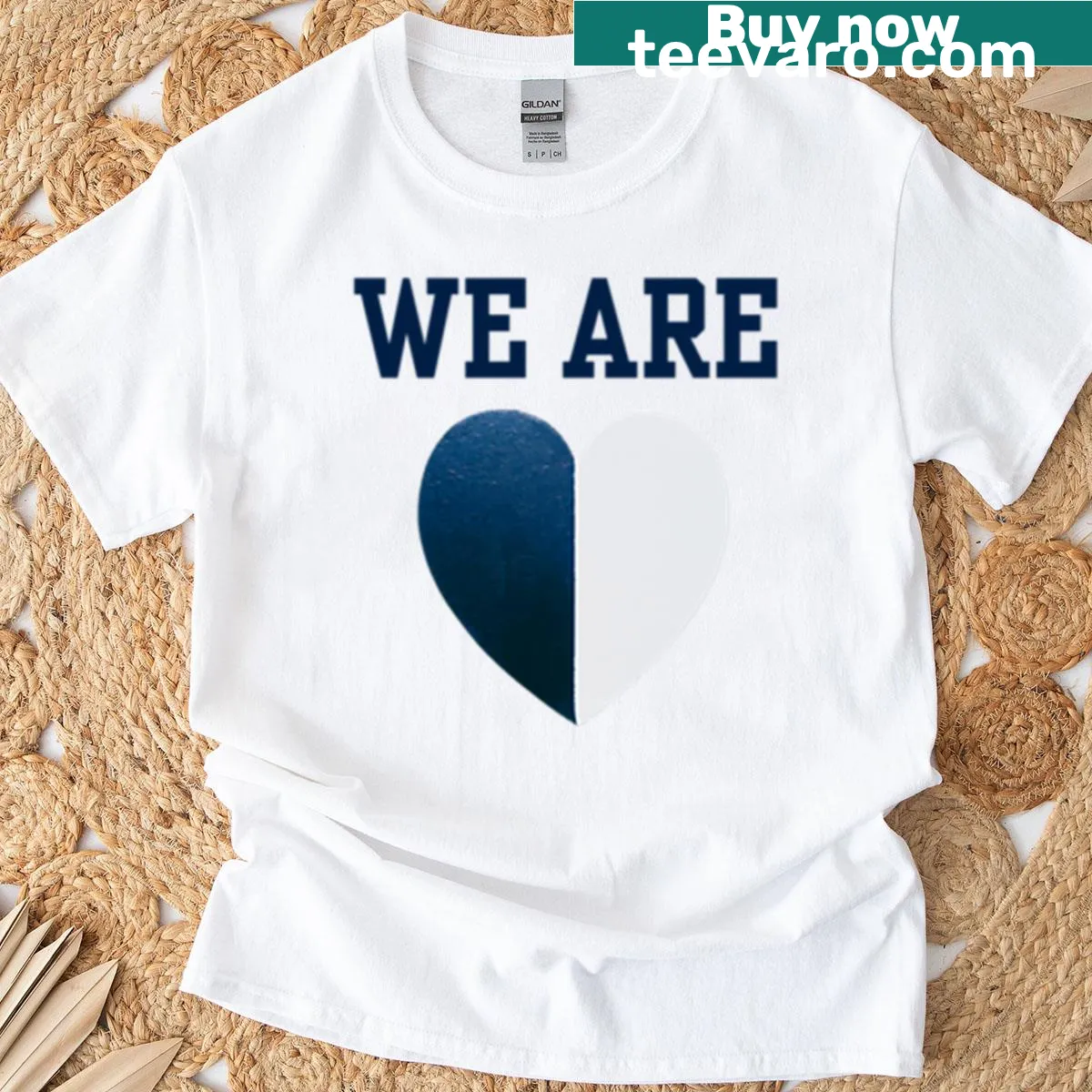 Stylish t-shirt featuring a blue painted heart design — on a men's t-shirt