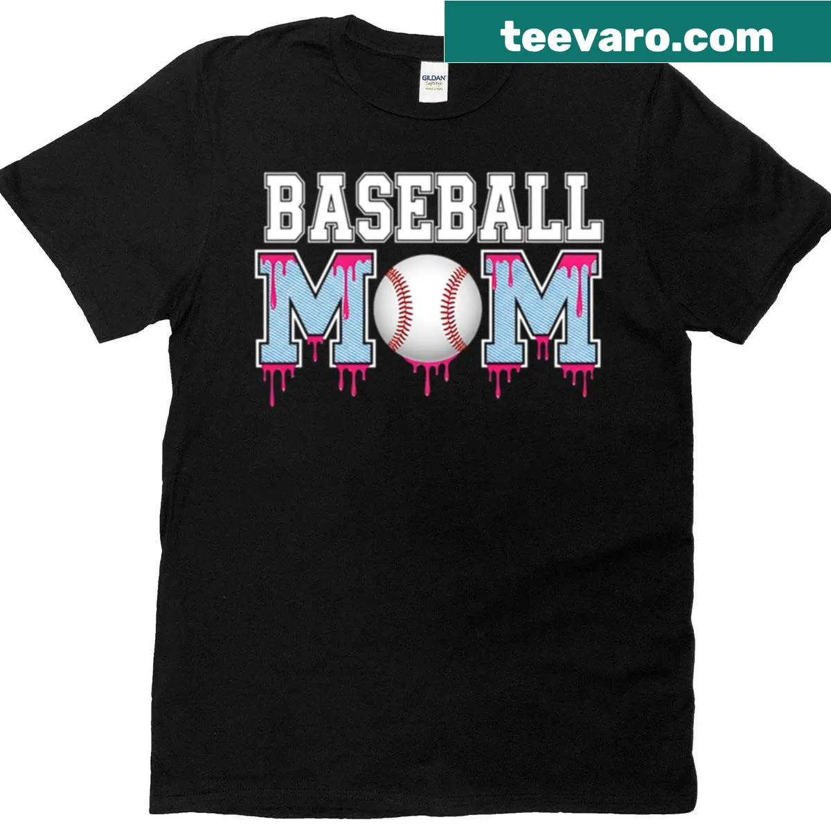 Playful baseball and ice cream graphic for sports moms — on a men's t-shirt
