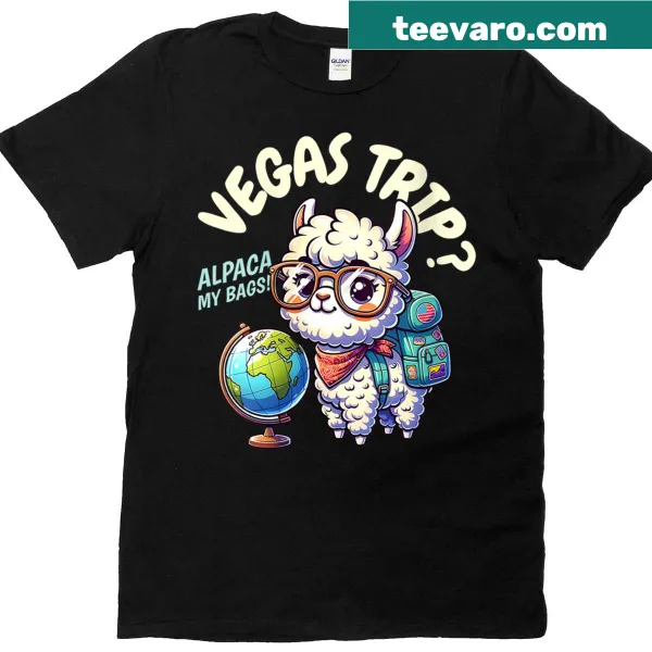 Humorous matching Vegas T-shirt with playful typography
