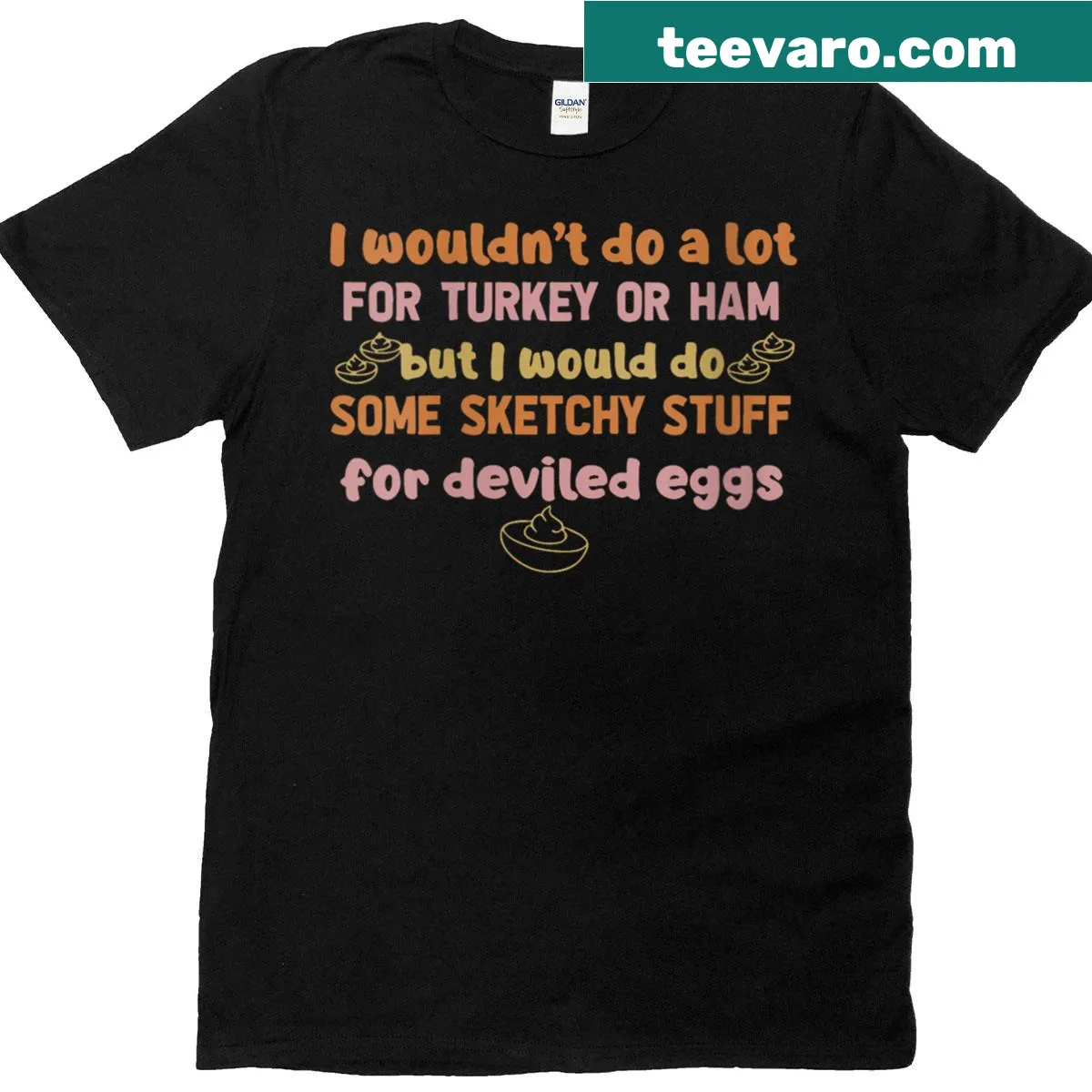 Funny Thanksgiving saying graphic on a T-shirt. — on a men's t-shirt