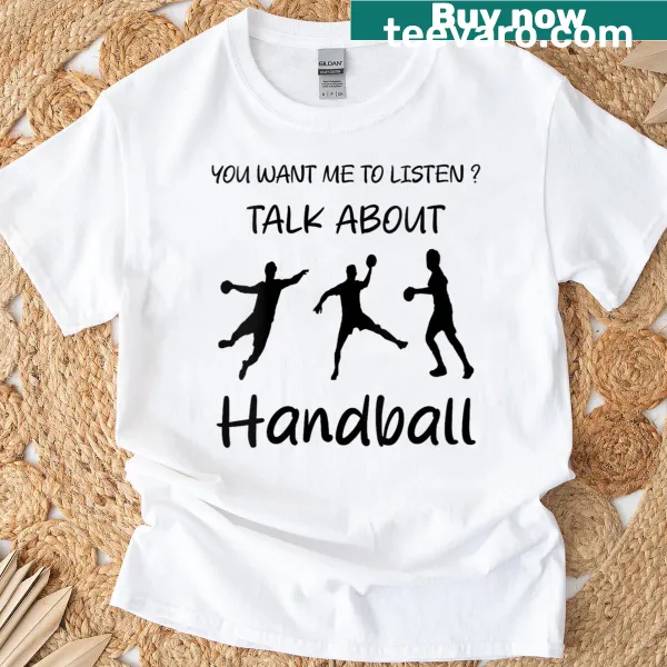 Humorous T-shirt for women with a handball theme and witty saying.