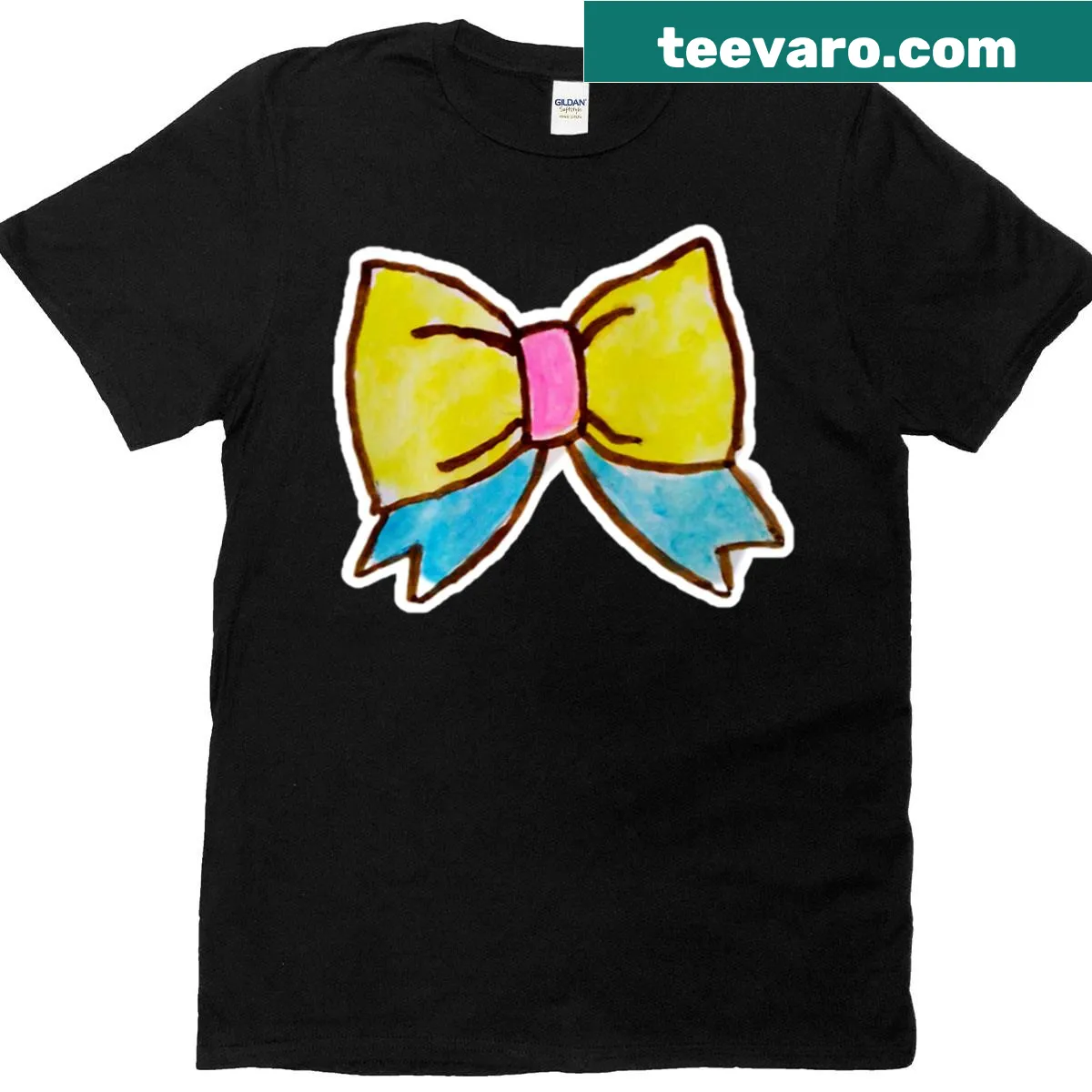 Cute watercolor ribbon illustration on a t-shirt — on a men's t-shirt