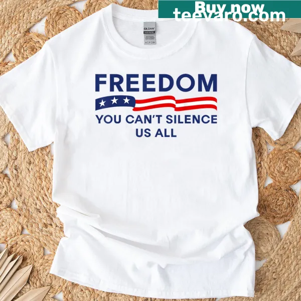 Patriotic t-shirt with the phrase about freedom and resilience