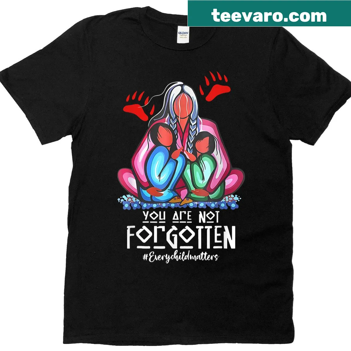 T-shirt with the phrase 'You Day Are Not Forgotten' honoring Native American heritage — on a men's t-shirt