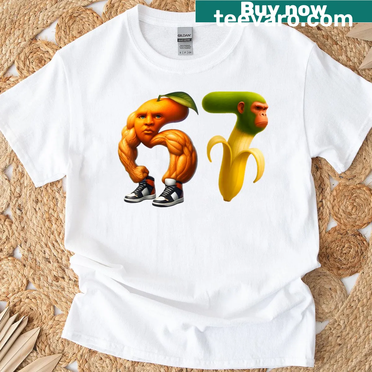 Couple matching t-shirts with Halloween meme illustrations — on a men's t-shirt
