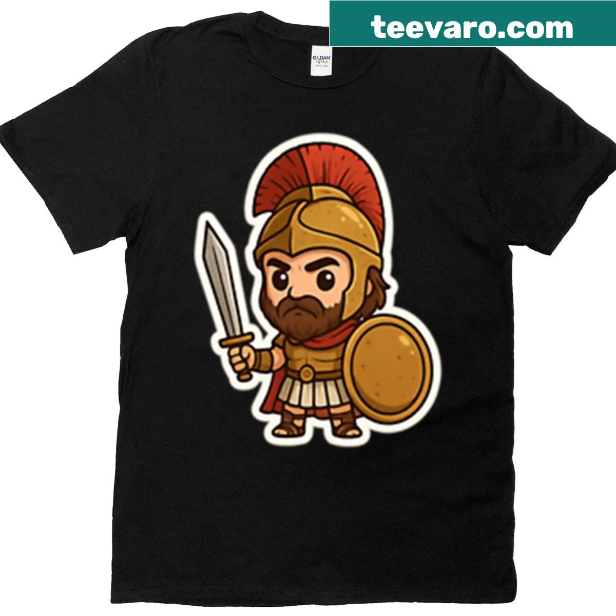 Chibi style T-shirt featuring a cute Alexander The Great illustration — on a men's t-shirt