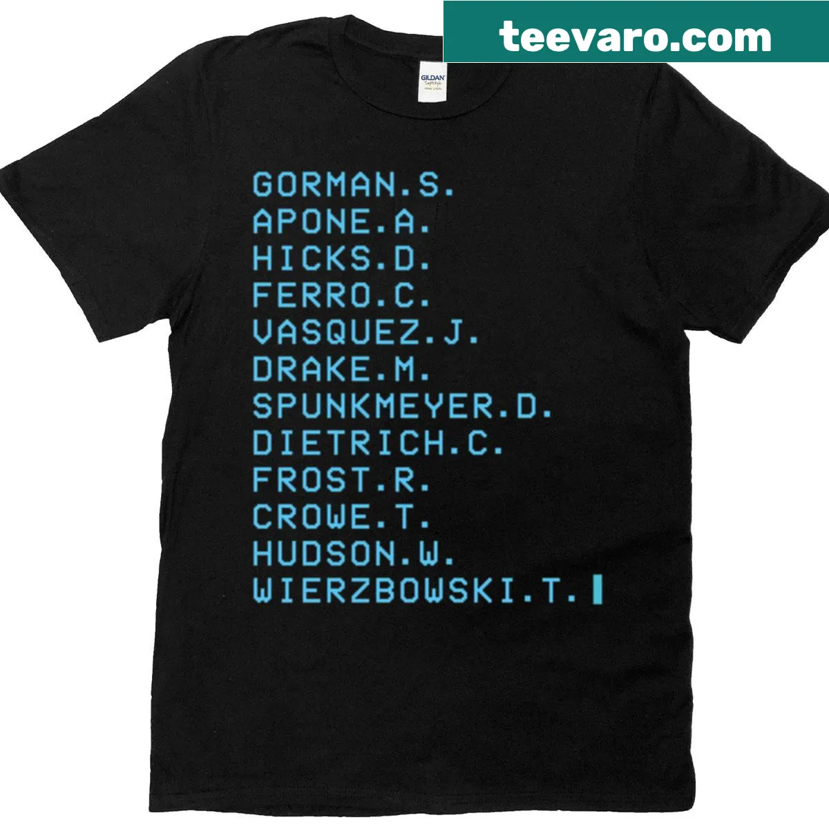 Vintage distressed Aliens movie T-shirt featuring Colonial Marines Death Order — on a men's t-shirt