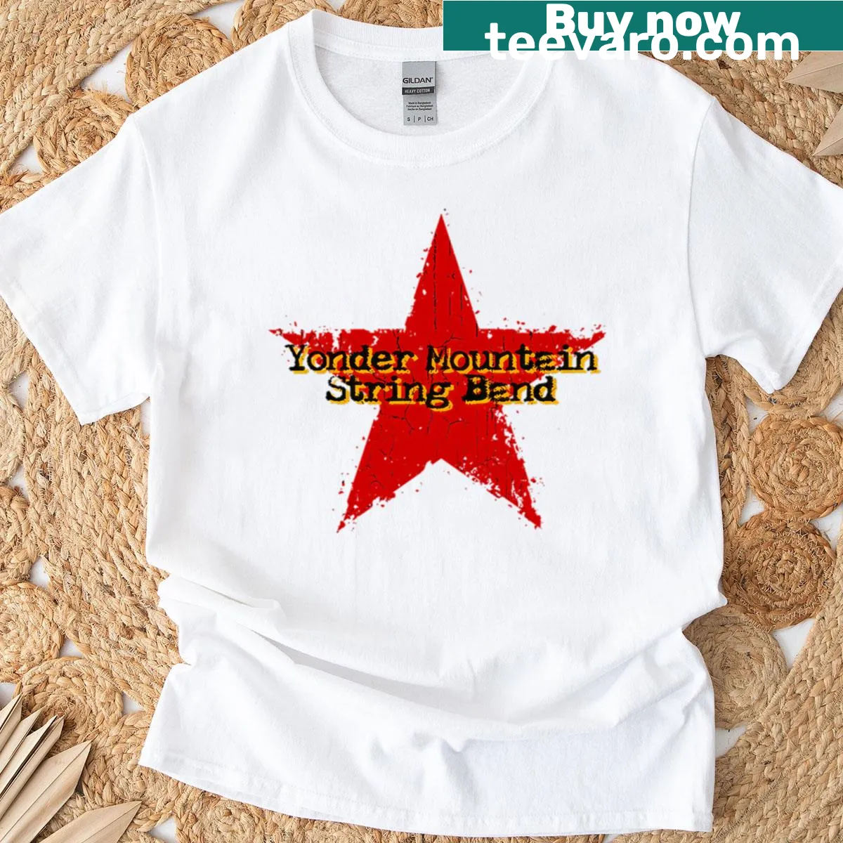 Yonder Mountain String Band logo T-shirt. — on a men's t-shirt