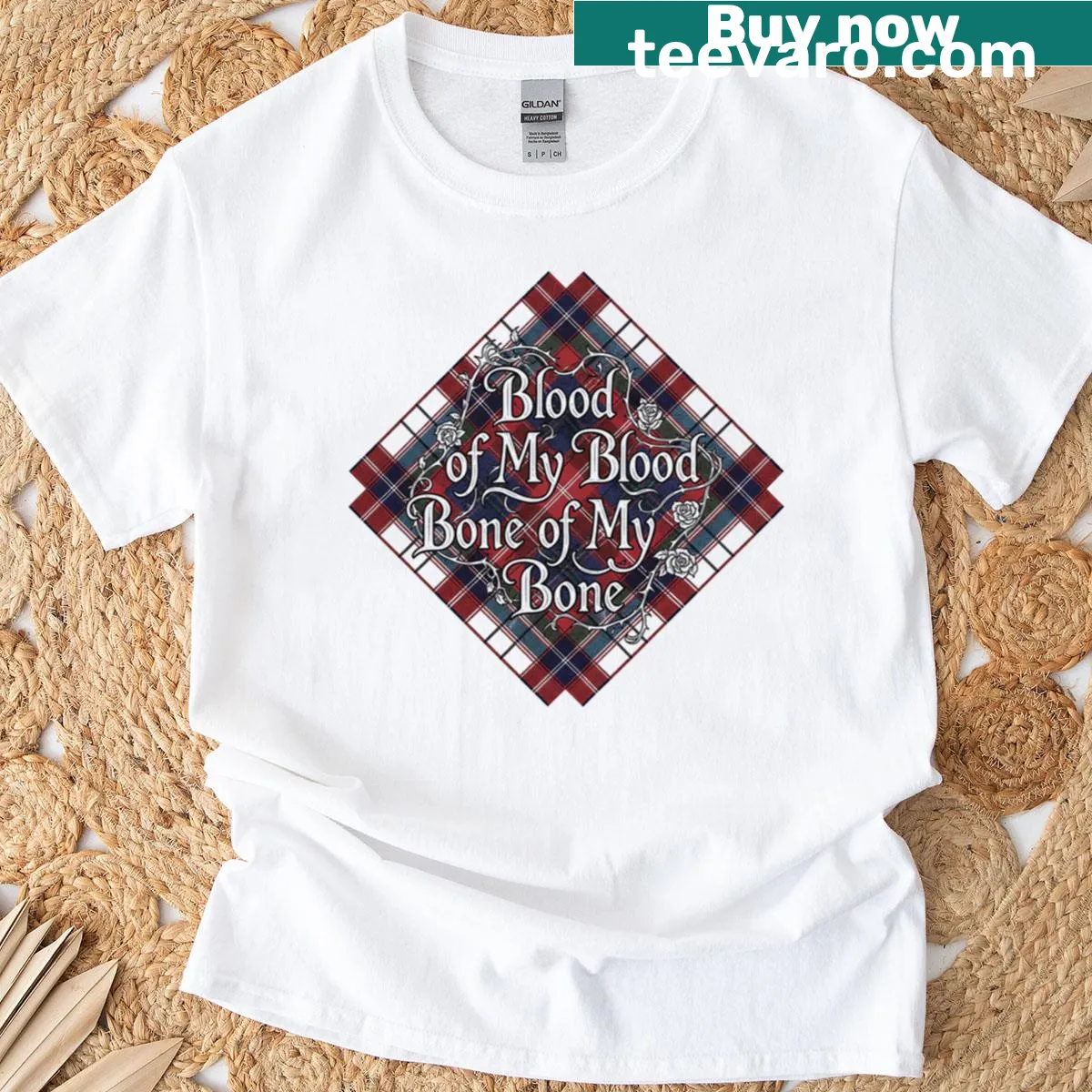 Sentimental t-shirt with the phrase Blood Of My Blood, Bone Of My Bone — on a men's t-shirt