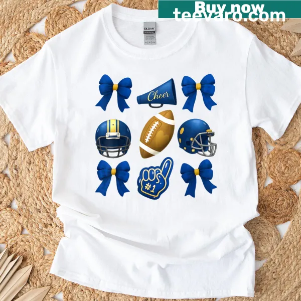 Vintage-style football cheer t-shirt with playful game day design