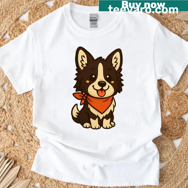 Chibi cartoon Border Collie T-shirt for dog lovers