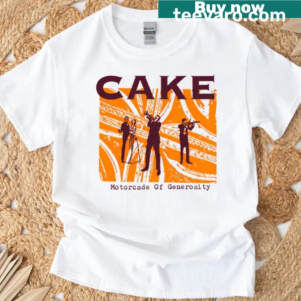 Atmospheric cake graphic T-shirt with vintage distressed style