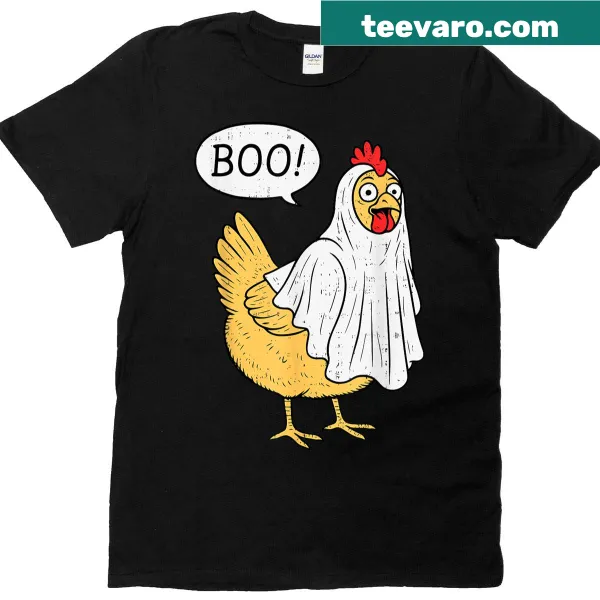 T-shirt featuring Chicken Boo for Halloween with fun graphics