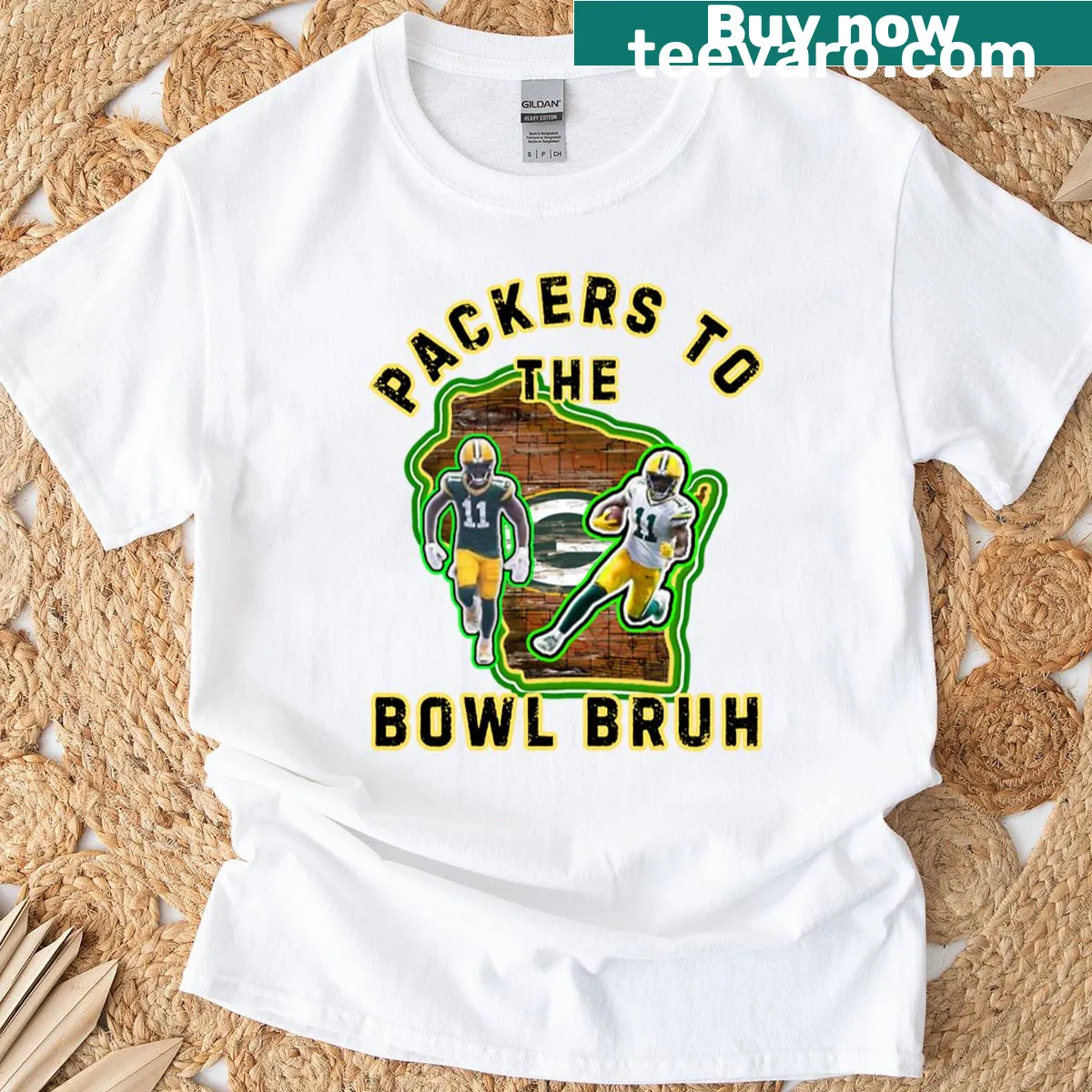 Graphic T-shirt inspired by Jayden Reed for Packers fans. — on a men's t-shirt