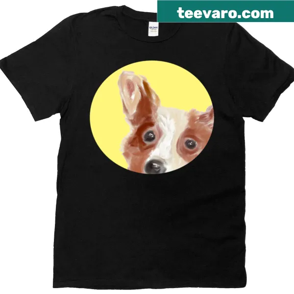 T-shirt featuring a heartwarming corgi illustration