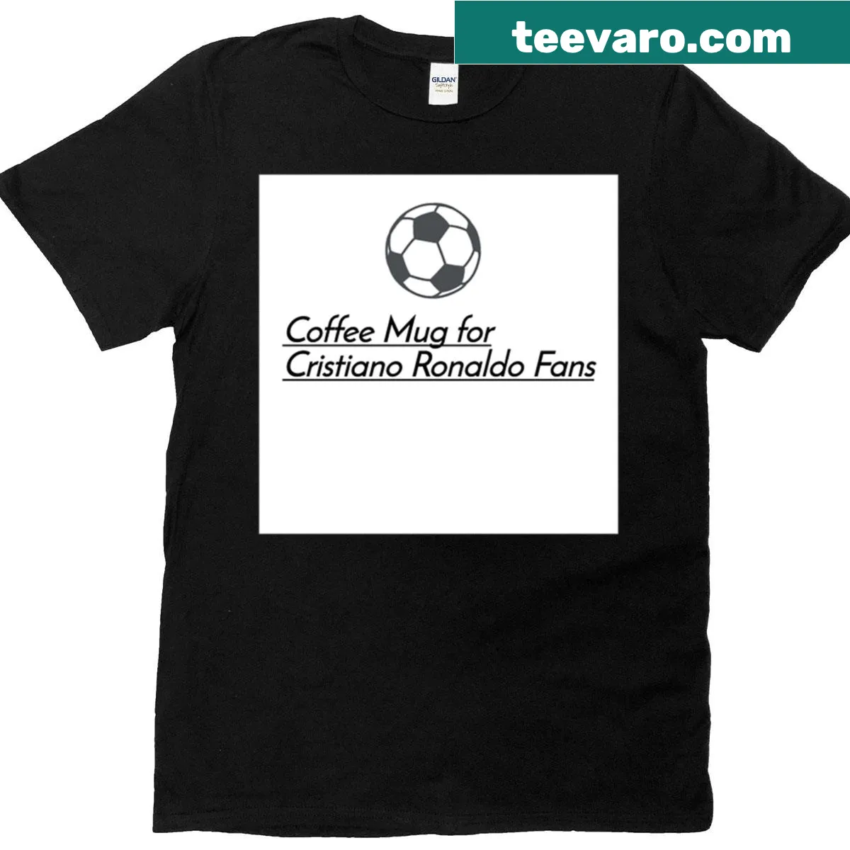 T-shirt displaying bold typography for Cristiano Ronaldo fans — on a men's t-shirt