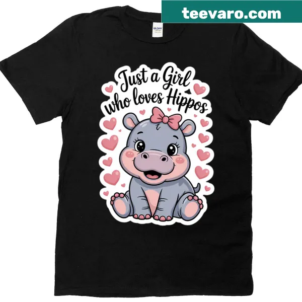 Illustrative T-shirt with a hippo and text that celebrates hippo love.