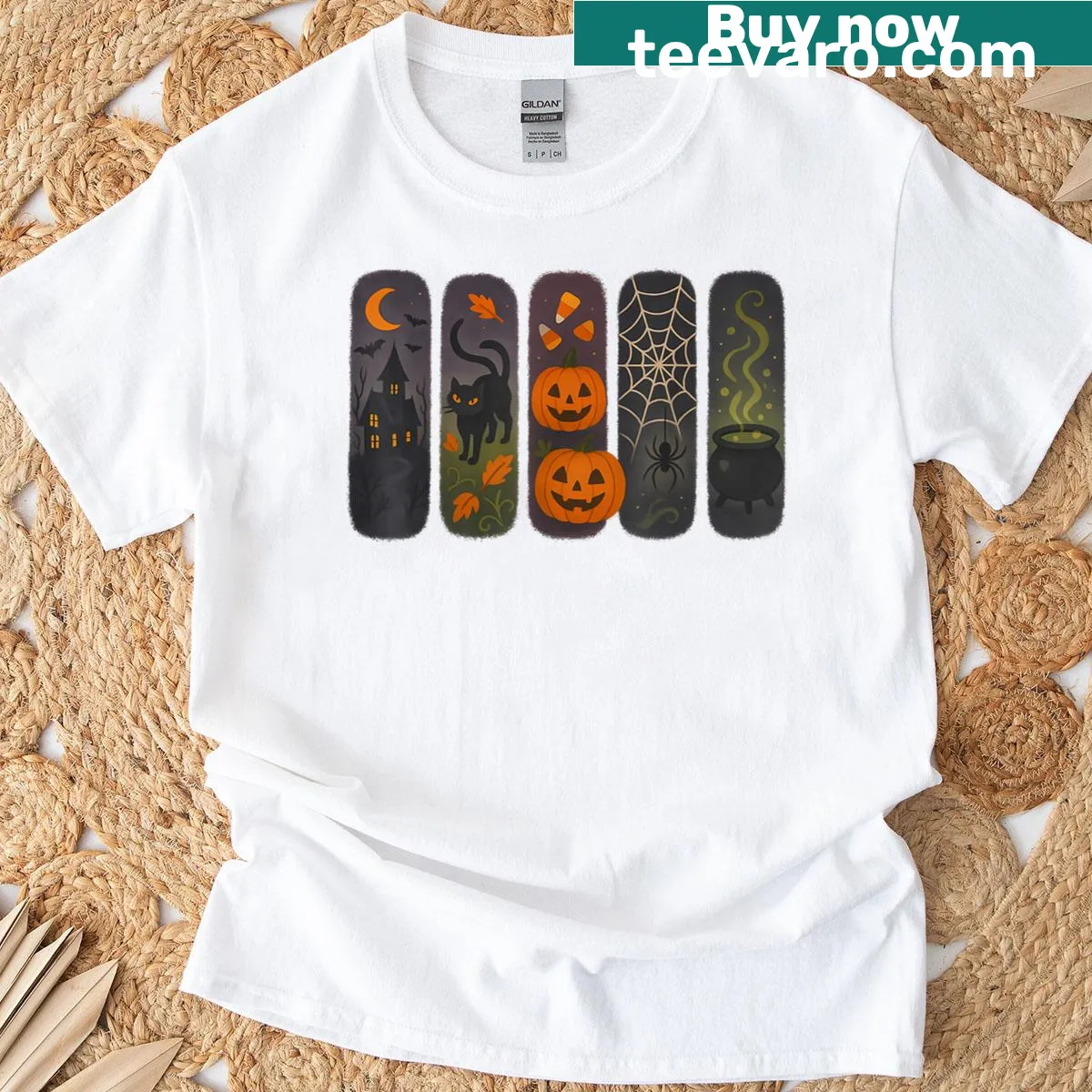 Cute spooky graphic T-shirt for Halloween celebrations. — on a men's t-shirt