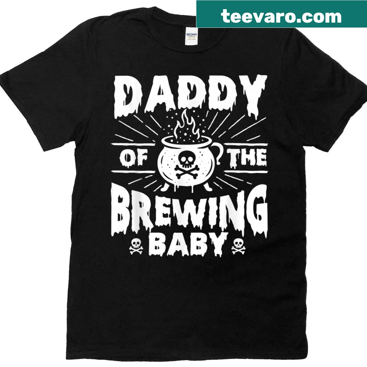 Halloween Pregnancy Announcement shirt for dads-to-be with cute text — on a men's t-shirt