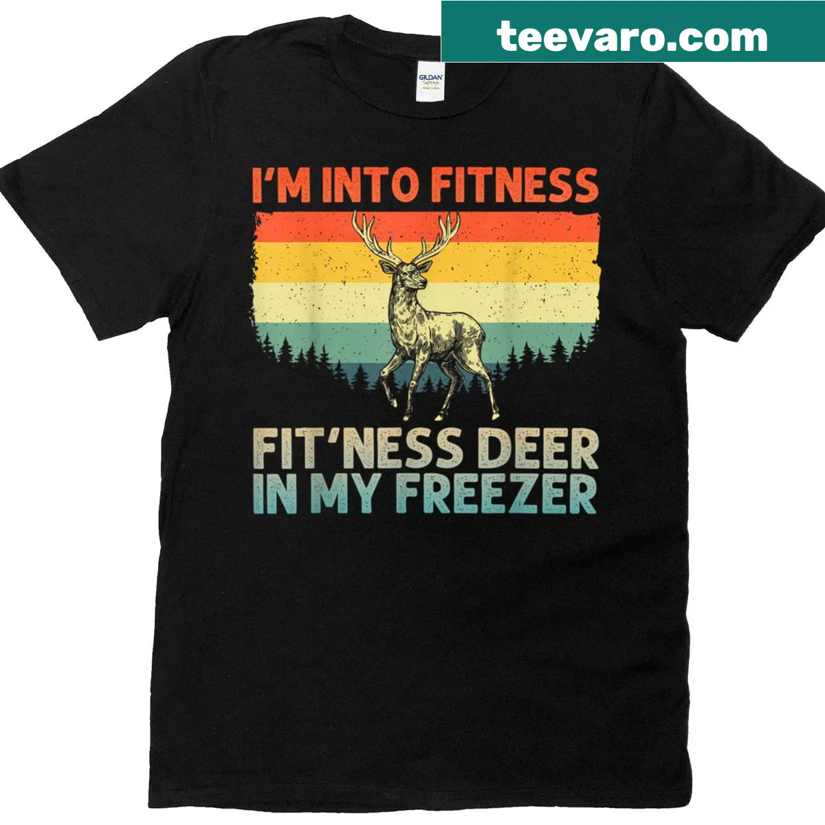 Artistic deer hunting graphic for wildlife enthusiasts — on a men's t-shirt