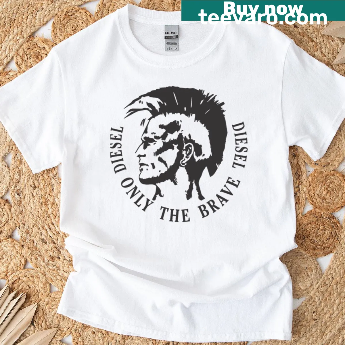 Inspirational 'Be Brave' typography T-shirt design — on a men's t-shirt