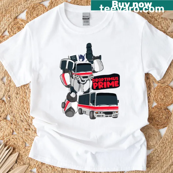Humorous Droptimus Prime t-shirt with a playful twist