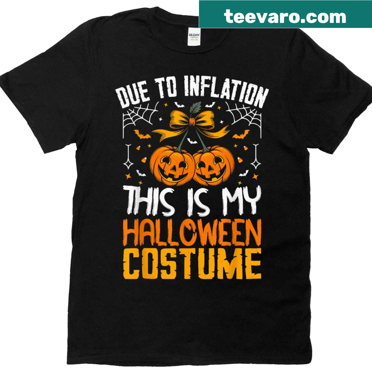 T-shirt with humorous text: 'Due To Inflation This Is My Halloween Costume' — on a men's t-shirt