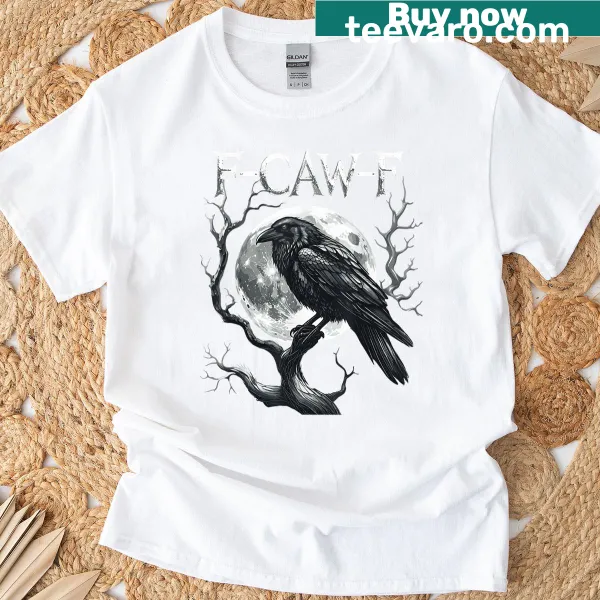 Gothic Halloween t-shirt featuring a raven and moon