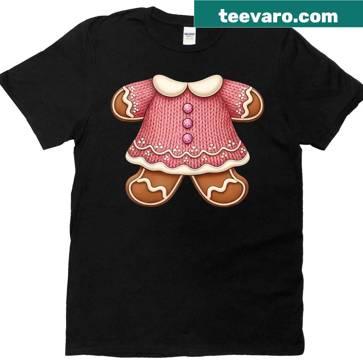 Humorous gingerbread couple illustration on Christmas t-shirt — on a men's t-shirt