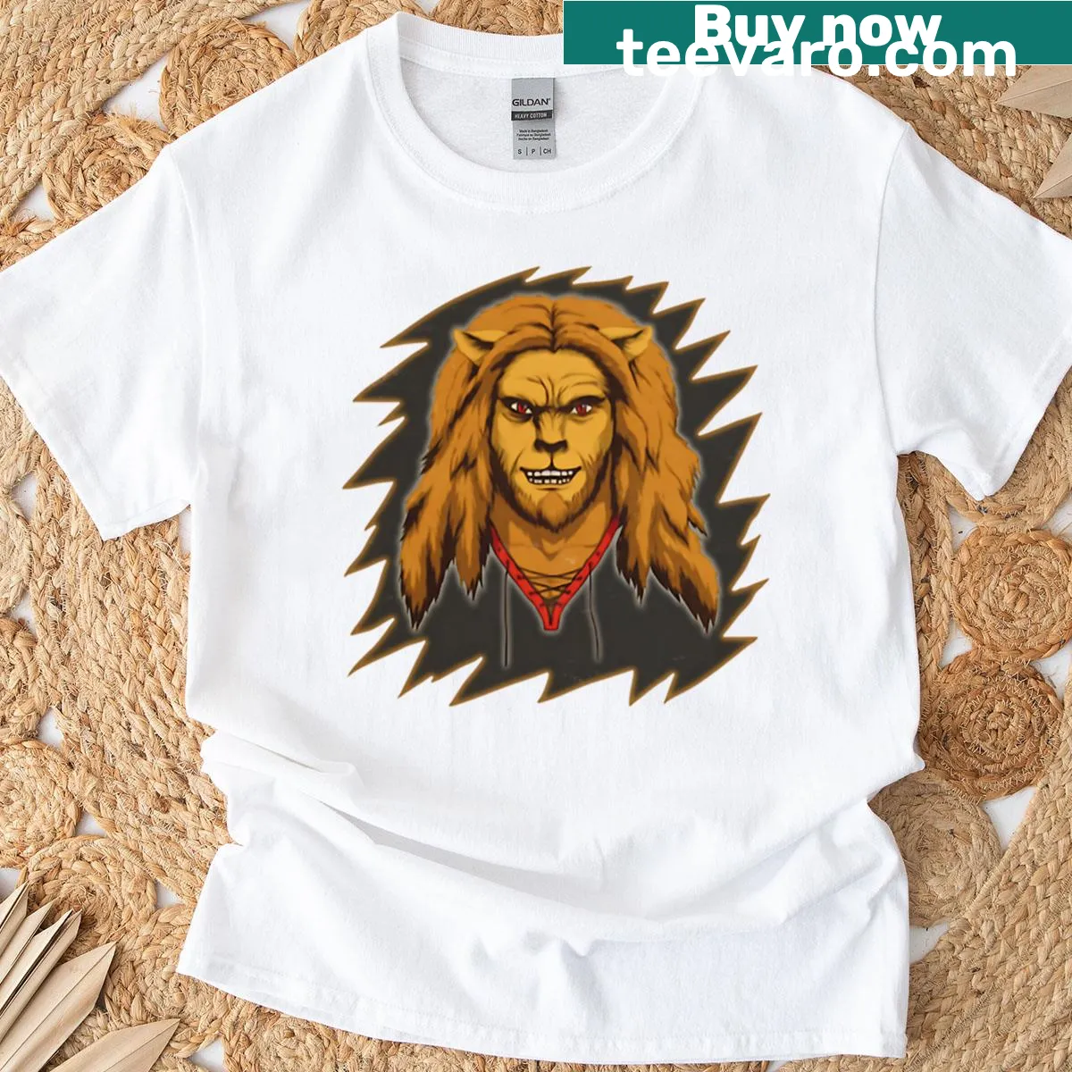 Illustration of Garrett Garrisons as 'The Beast' on T-shirt. — on a men's t-shirt