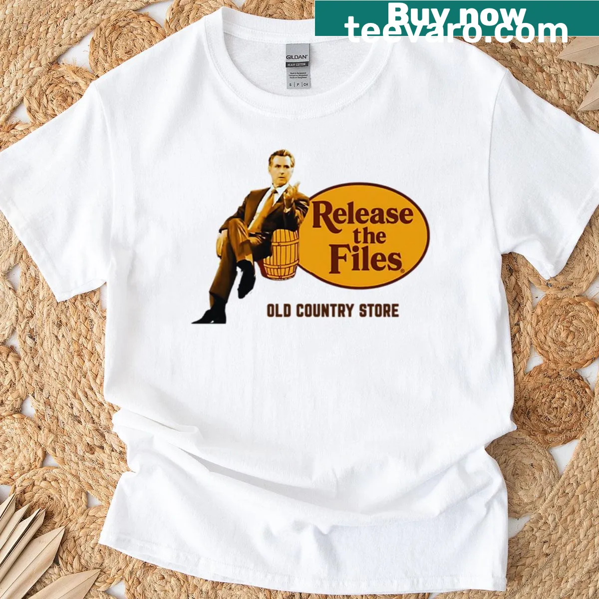 Political meme t-shirt with 'Release The Files' text — on a men's t-shirt