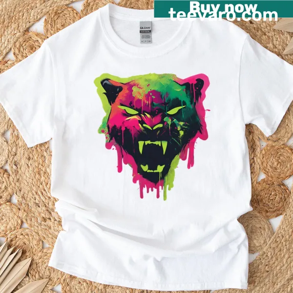 Graffiti-style illustration of a panther on a t-shirt