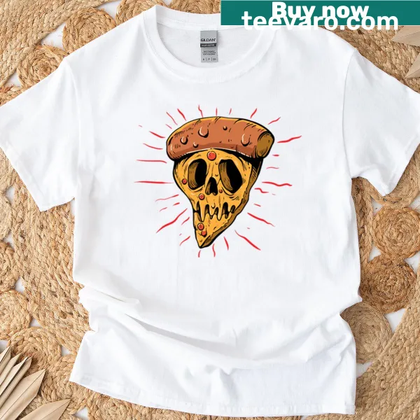Funny Halloween shirt with demon pizza pumpkin face design