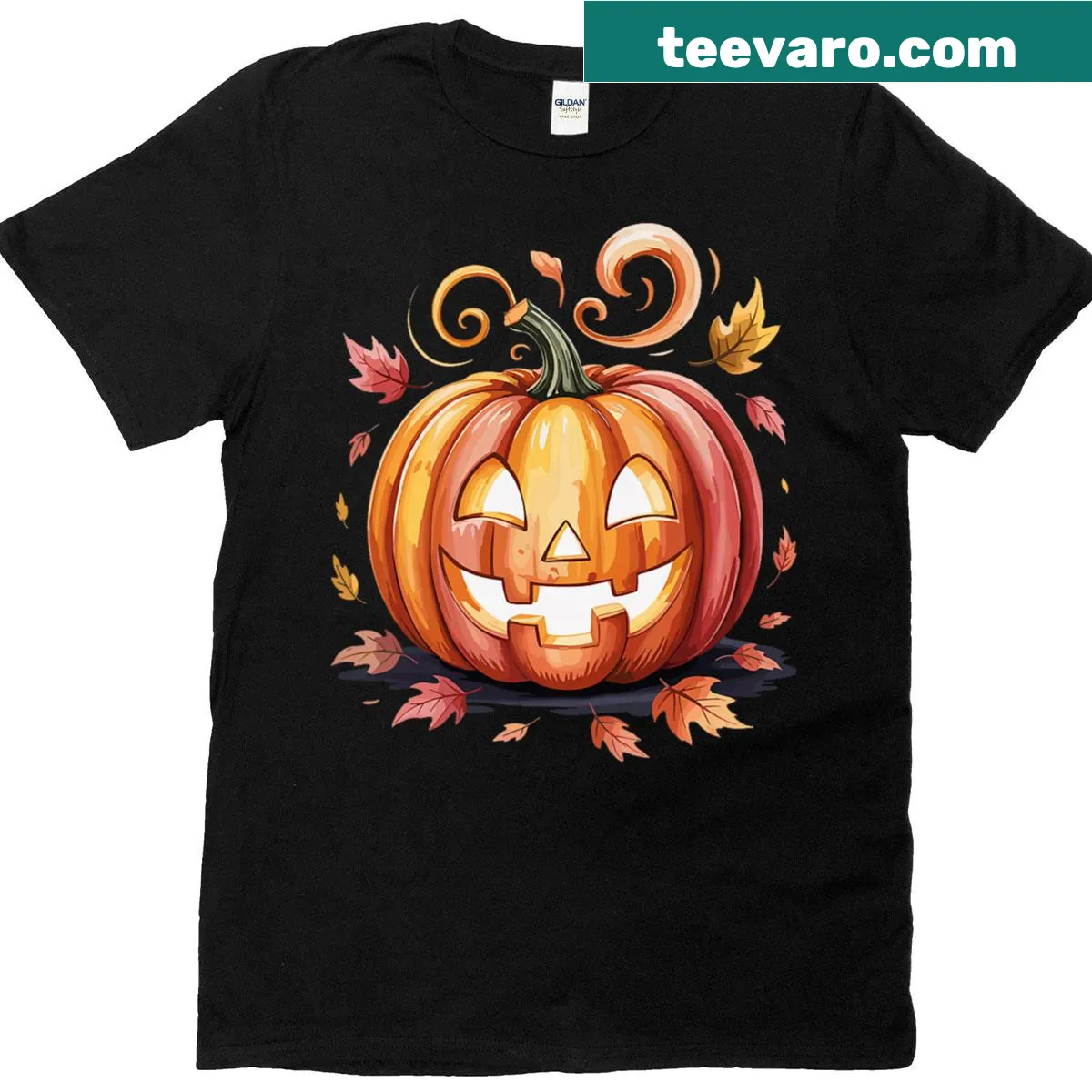 Stylish typography design celebrating Halloween pumpkins — on a men's t-shirt